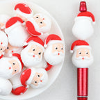 3D Christmas Santa Head Silicone Focal Beads