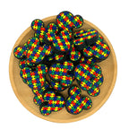Silicone Focal Beads Mickey Puzzle Colorful Jigsaw Design 20pcs 2