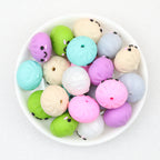 Colorful 18mm 3D Silicone Focal Beads Solid Colored Cute Smiling Buns 20pcs 4