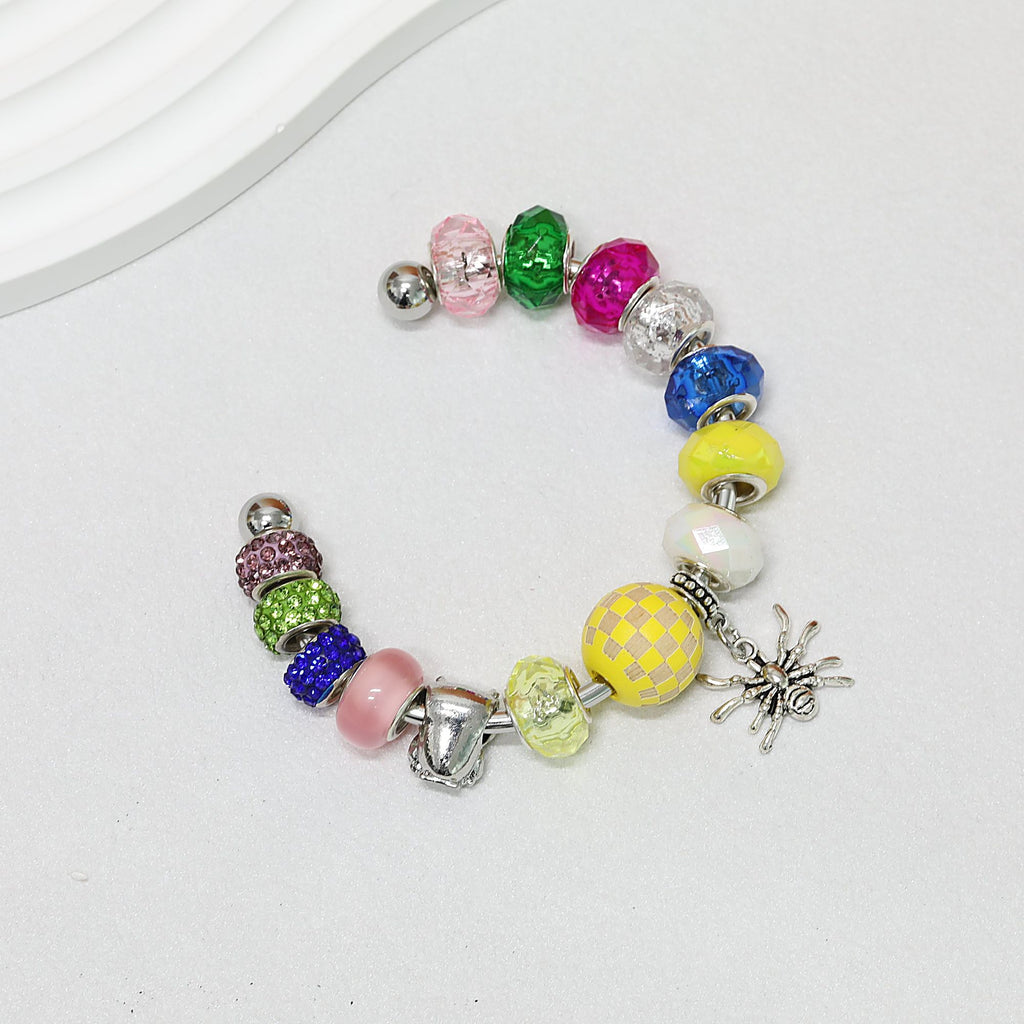 Beadable Bracelet Titanium Steel Electroplated C-Shaped Open Bangle