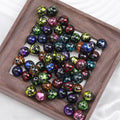 Dark Tone Spray Ink Acrylic Beads 16mm Glossy Splatter Pattern 100pcs 13