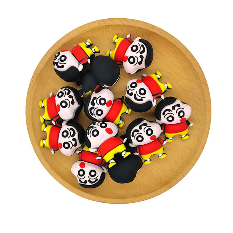 Silicone 3D Focal Beads Crayon Shin Chan Expressive Face Front Facing 2