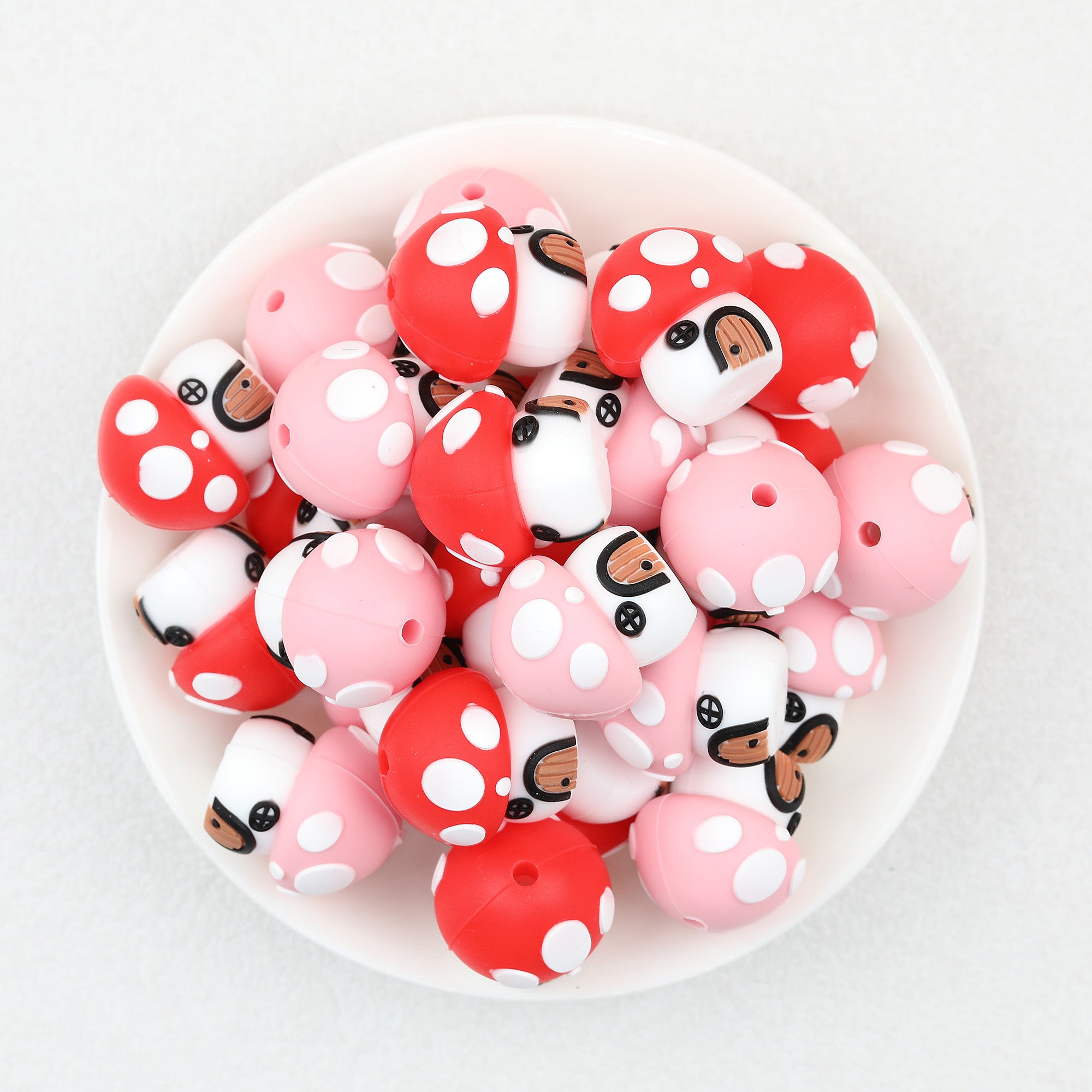 3D Cute Mushroom House Silicone Focal Beads 20Pcs  2