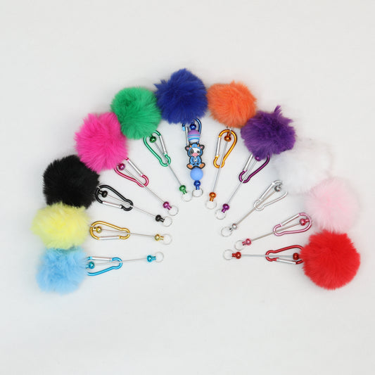Beadable Ball Top Climbing Buckle Metal Plastic Colorful 14.5cm