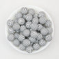 15mm Black and White Printed Round Silicone Beads 50pcs 5