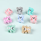 Silicone 3D Focal Beads Hug Bear Outstretched Arms 20pcs