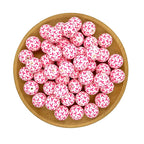 15mm Silicone Beads Printed Ribbon Design 50pcs