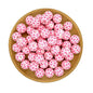 15mm Silicone Beads Printed Ribbon Design 50pcs