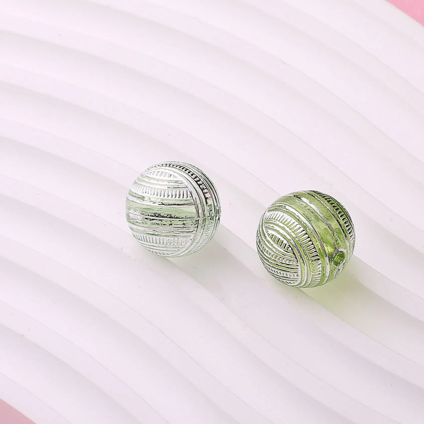 Silver Plating Yarn Ball Acrylic Beads 16mm Mixed Colors 20pcs 7