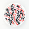 MOM Music Note Silicone Focal Beads Wholesale, Red Black White Lettering Design