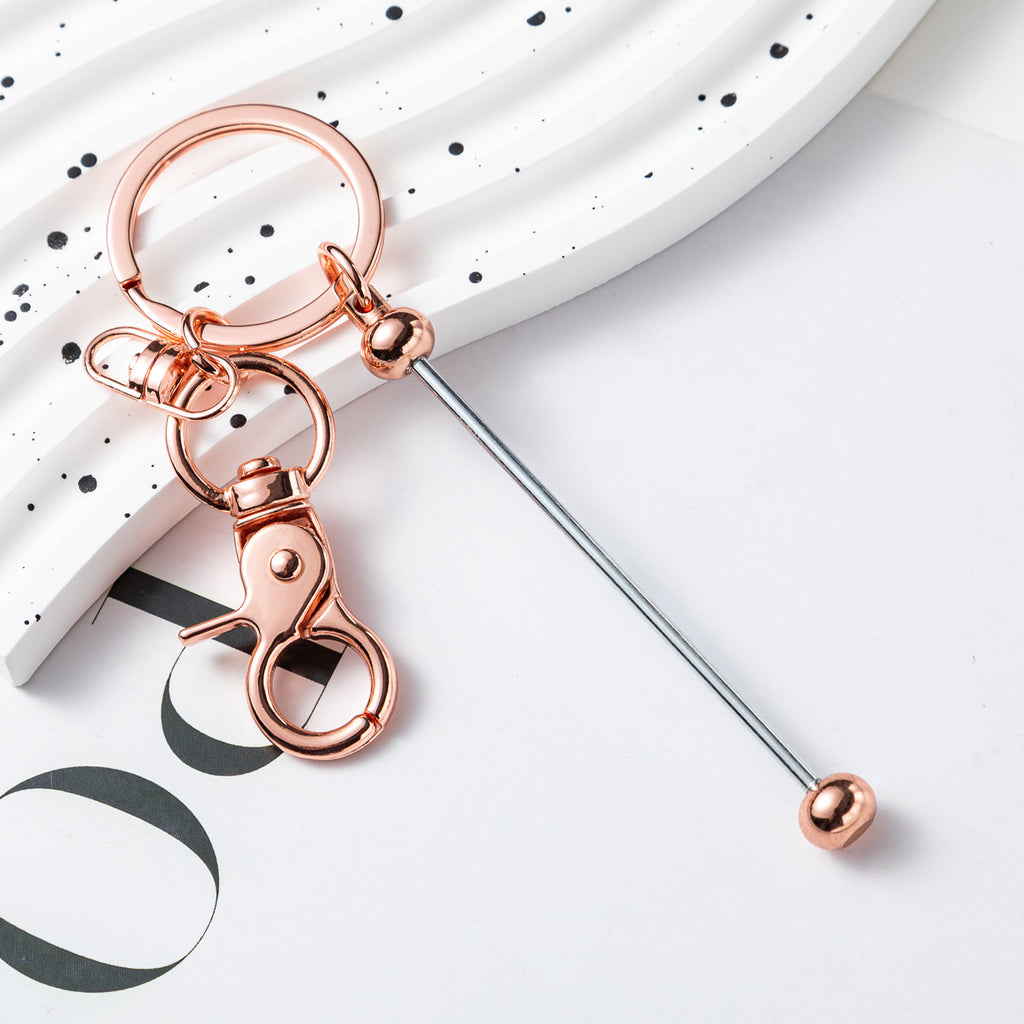 Beadable Gradient Color DIY Metal Keychain