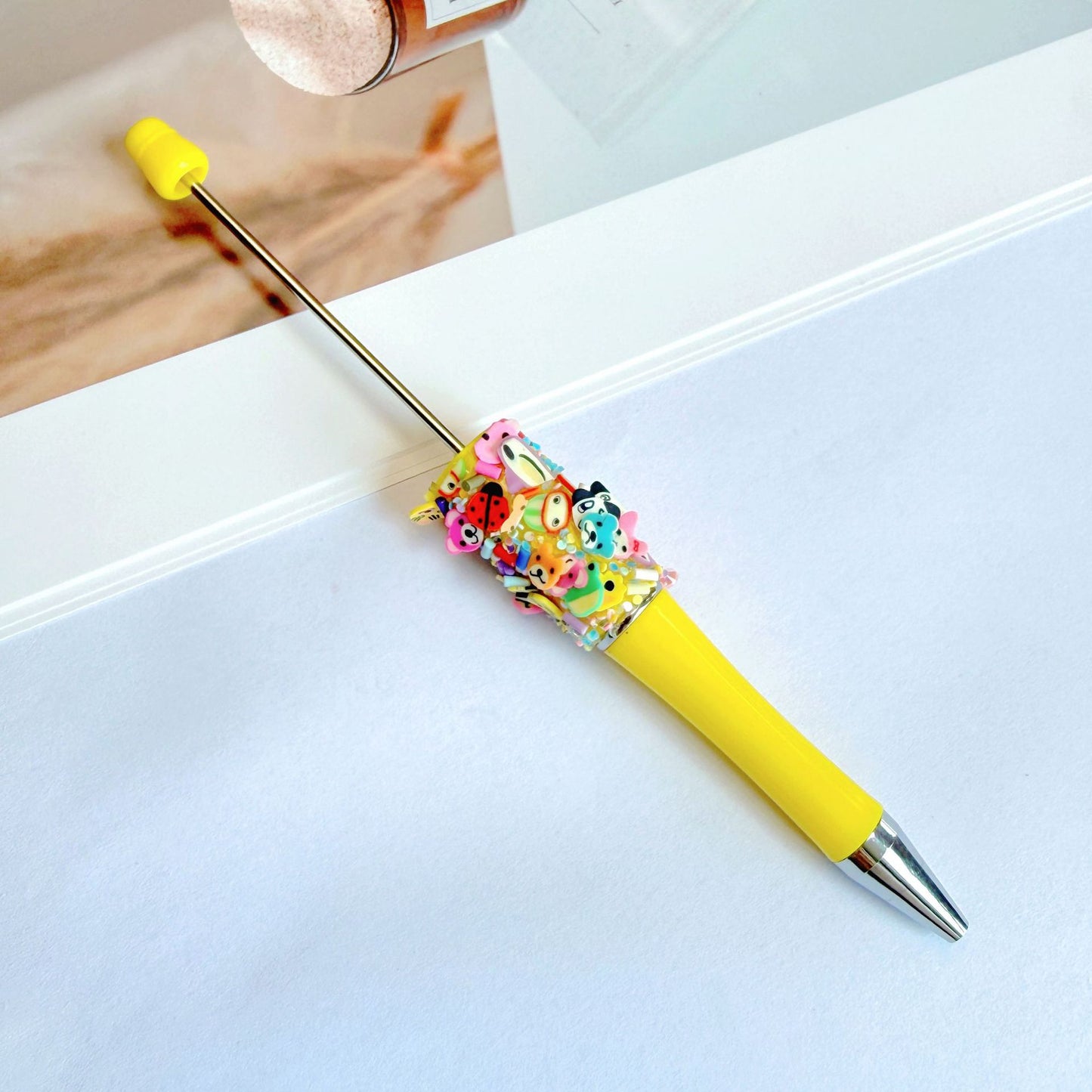 Creative Animal Cartoon Patch Rainbow Heart Beadable Pen 10