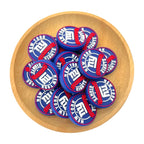 Silicone Focal Beads New York Giants Circle Badge Established 1925 20pcs 2