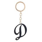 Metal Fashion Letter Keychain Black and Gold Script Design 8
