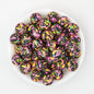 15mm Color Printed Round Silicone Beads 50pcs 3