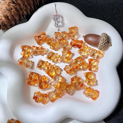 Bear Transparent Glass Beads 12mm 14mm Multicolor 50pcs 15