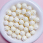 Hand Painted Jelly Bean Acrylic Beads 16mm Cream Colors 10pcs 15