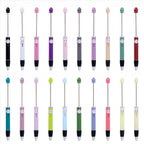 Beadable Pen Plastic Colorful Heart Top Black Ink 150mm