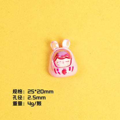 Plating POP BEAN Lucky Star Series Resin Beads Whimsical Characters 10pcs 16