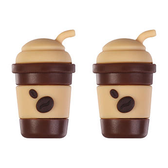 Silicone 3D Focal Beads Coffee Cup With Coffee Bean Detail 20pcs 12