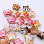 Wrinkle Texture KT Star Acrylic Beads 20mm Mixed 100pcs