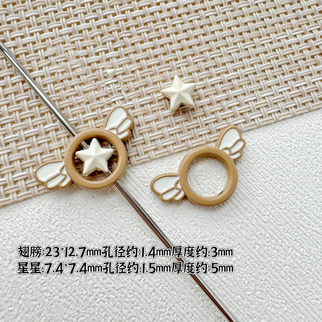 Wand Metal Beads Painted Anime Style Alloy 10pcs 12