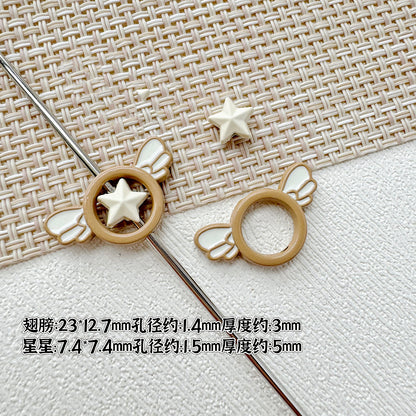 Wand Metal Beads Painted Anime Style Alloy 10pcs 12