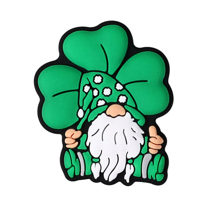 Silicone Focal Beads Saint Patrick Day Clover Lucky Charm 10pcs 14