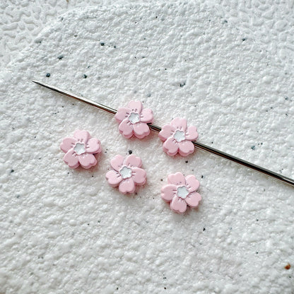 Flower Metal Beads 10mm Baking Painted Cherry Blossom 20pcs 7