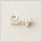 Four-Petal Flower Metal Beads 6mm 8mm Polka Dotted Antique Silver Tone 100pcs 4
