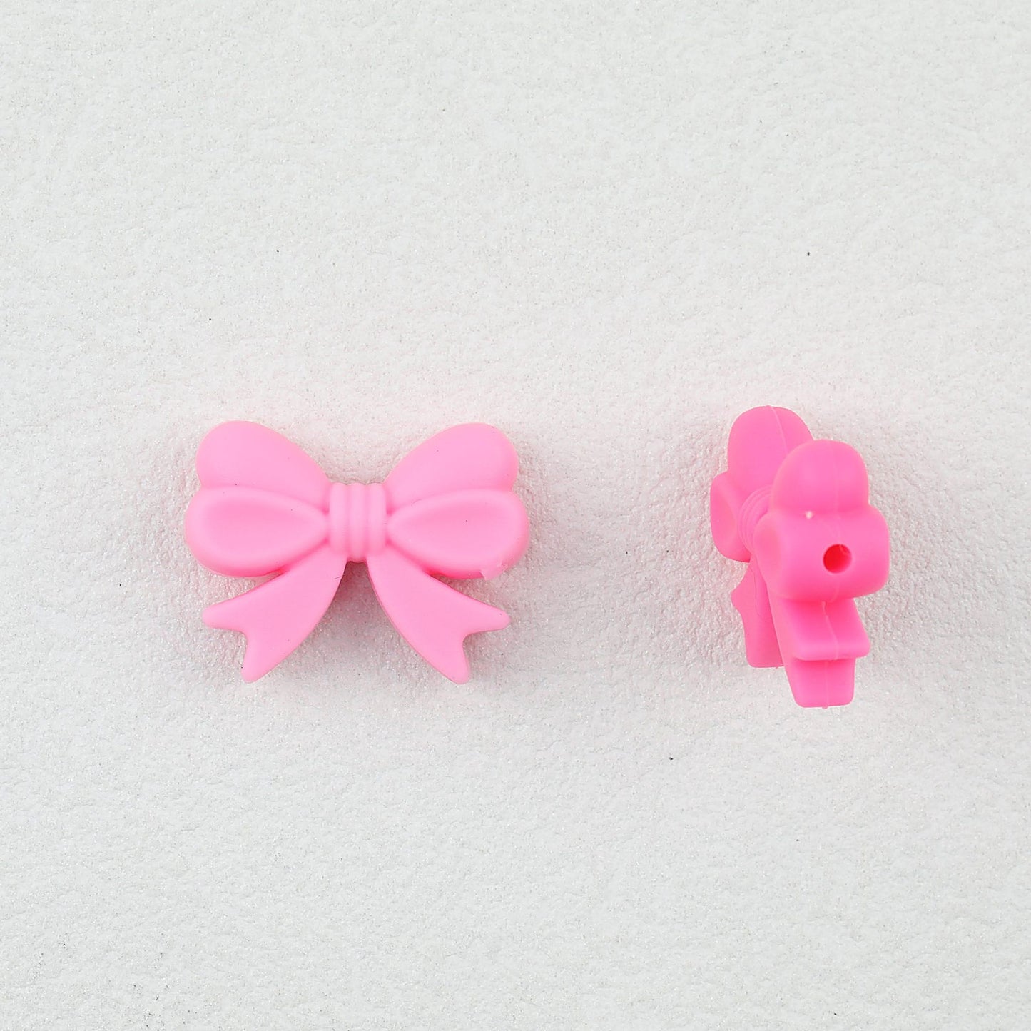Colorful Bow Knot Horizontal Hole Silicone Beads 20pcs