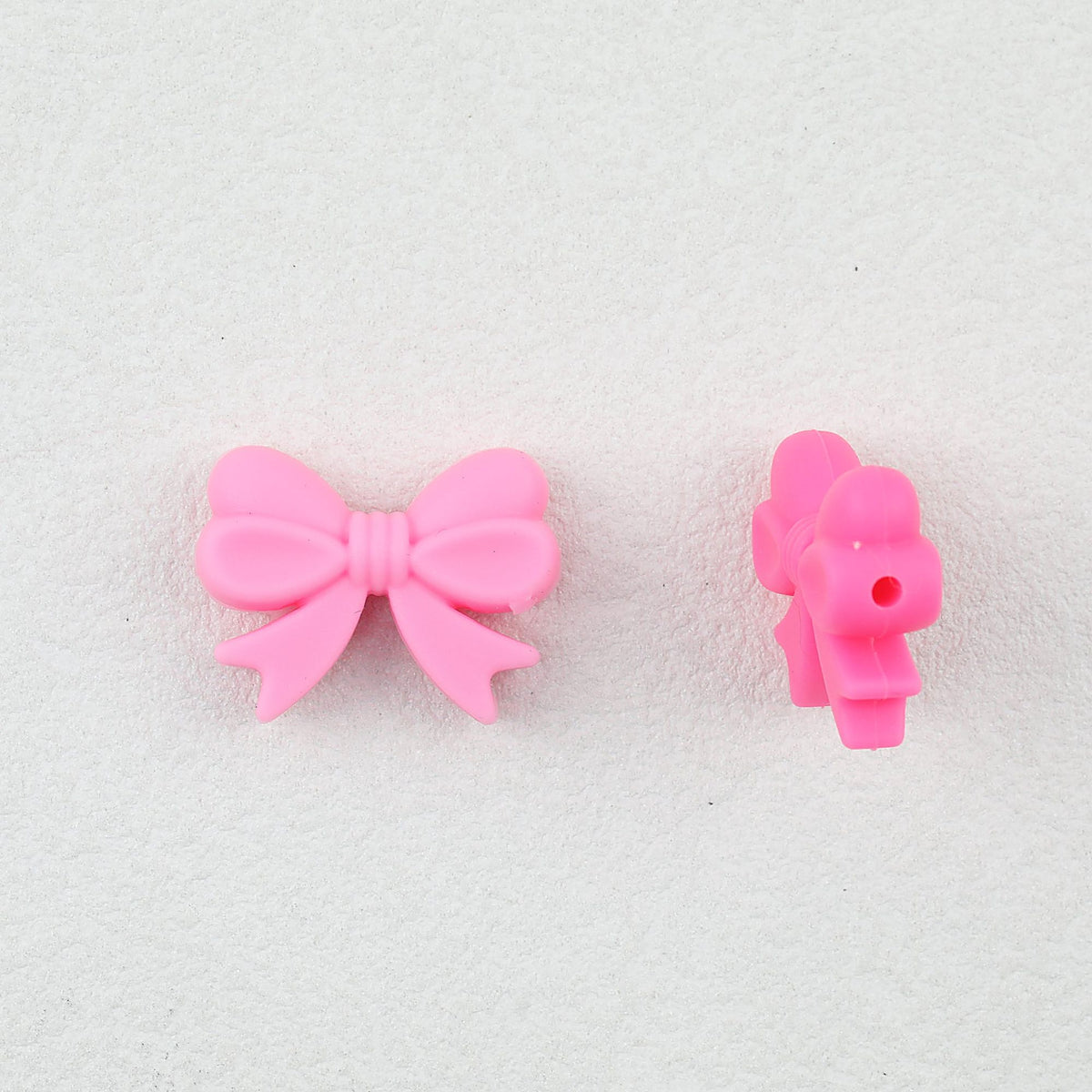 Colorful Bow Knot Horizontal Hole Silicone Beads 20pcs