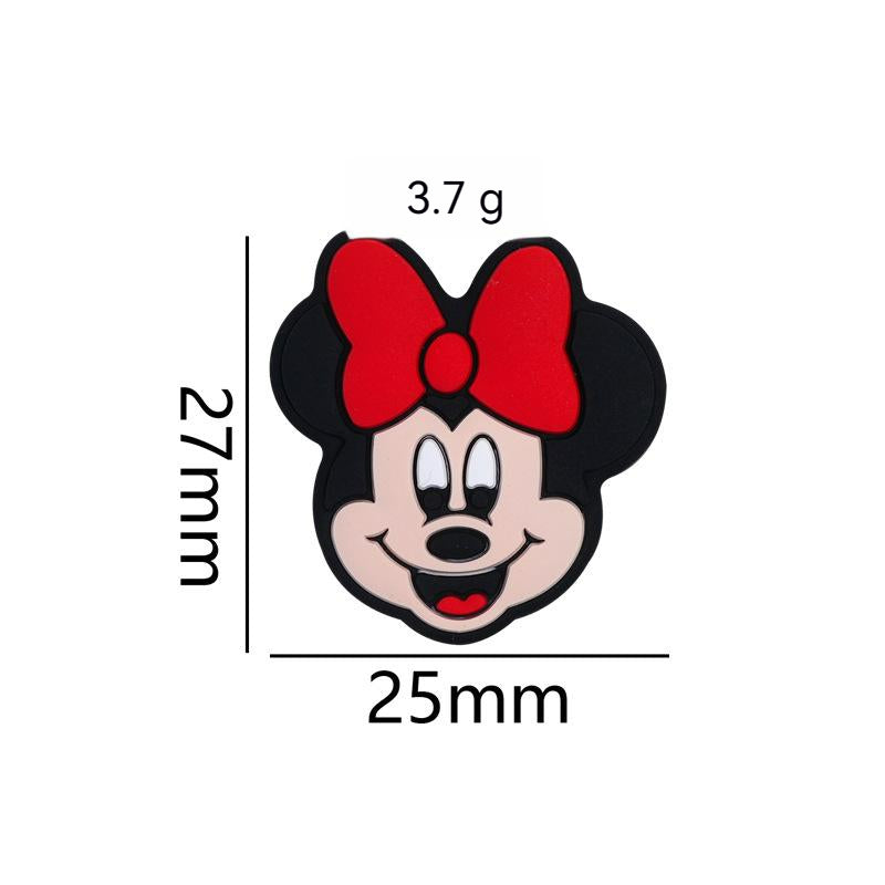 Silicone Focal Beads Mickey Kitty Yoda Colorful Cartoon Characters 20pcs 17