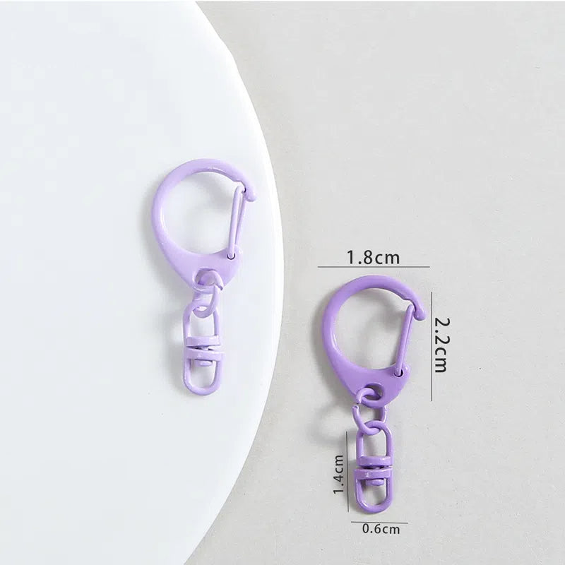 Zinc Alloy D Shaped Colorful Buckle Keychain Clasps 20pcs 38mm 4