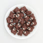 Colorful 3D Bear Head Silicone Focal Beads Cute Animal Design 20pcs - Dark Coffee