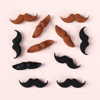 Silicone Focal Beads Beard Handlebar Mustache Textured Curved 20pcs 10