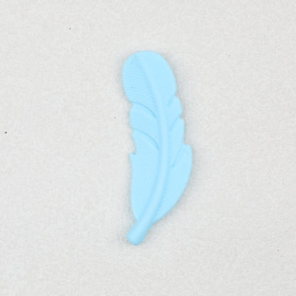 Colorful Feather Shaped Silicone Beads 20pcs 5