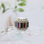 Flower Cluster Bubblegum Rhinestone Beads 16mm Pink Glitter Acrylic 5pcs 14