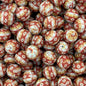 15mm Silicone Beads Brown Diamond Pattern Print 50pcs
