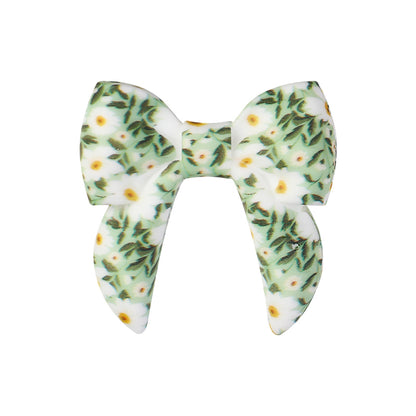 10pcs 3D Bow Printed Silicone Focal Beads