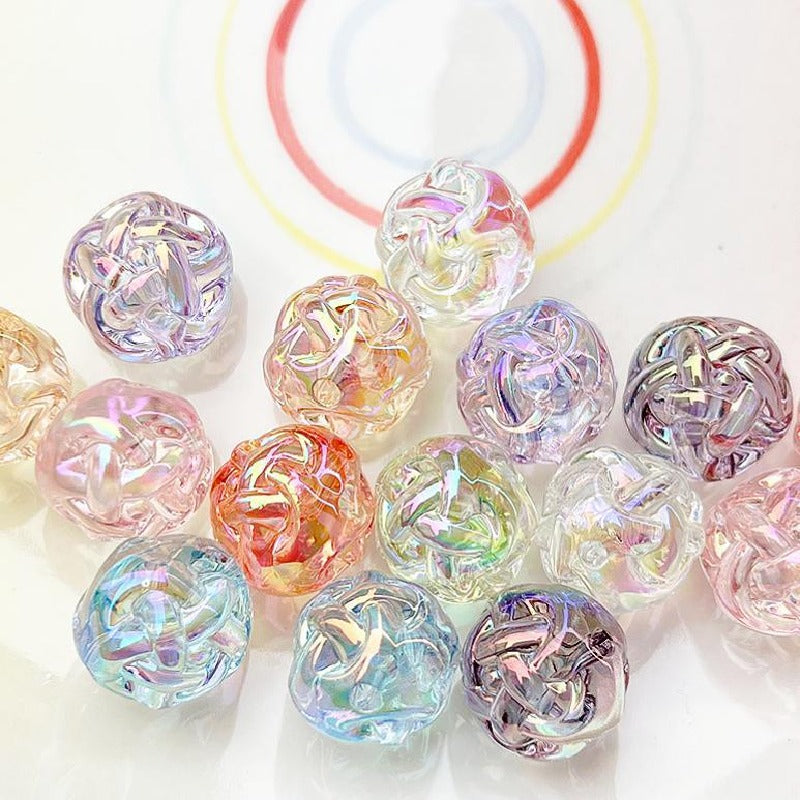 Transparent Acrylic Beads 16mm 18mm Iridescent Rainbow 10pcs 4