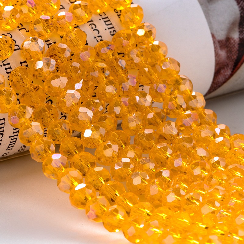 Electroplated Flat Glass Beads 8mm Colorful Mixed 10 Strands 15