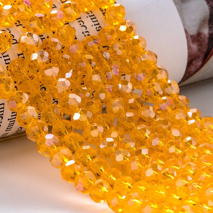 Electroplated Flat Glass Beads 8mm Colorful Mixed 10 Strands 15