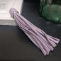 Silver PU Leather Tassel Keychain Metallic 9cm Length 19