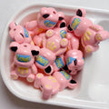 Hand Painted Bear Acrylic Beads 33x22mm Glossy Pastel 5pcs 3