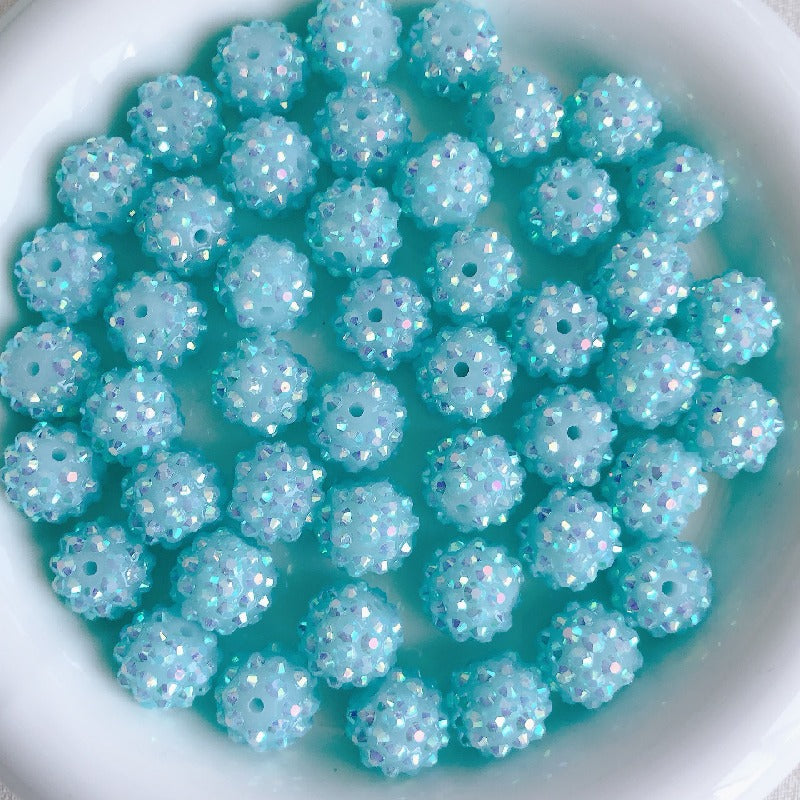 Bubblegum Round Rhinestone Beads 14mm Textured Shimmer 50pcs 19