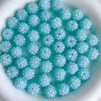 Bubblegum Round Rhinestone Beads 14mm Textured Shimmer 50pcs 19