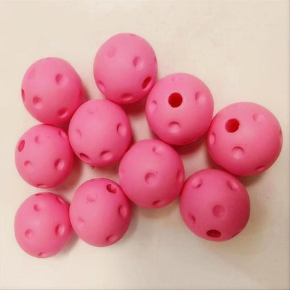 Matte Pink Golf Ball Style Bubblegum Beads 20mm 10pcs
