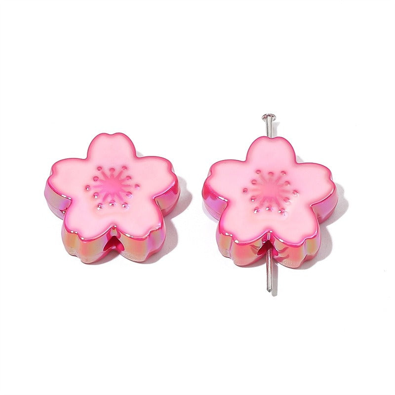 Ombre Sakura Flower Acrylic Beads 20mm Assorted Colors 4pcs 8