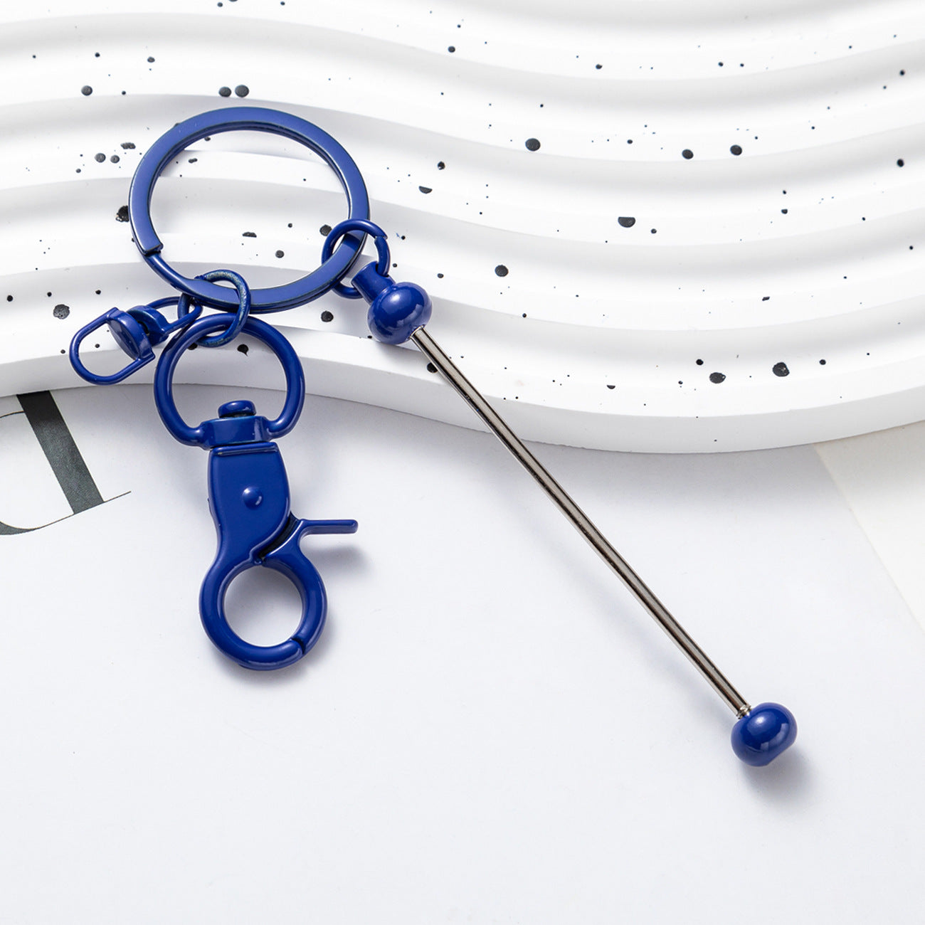 Beadable Gradient Color DIY Metal Keychain
